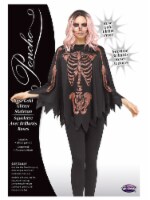 Adult Rose Gold Skeleton Poncho Halloween Costume Perspective: Main