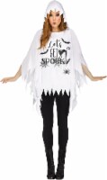 White Adult Poncho Halloween Costume Accessory Perspective: Main