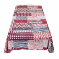 Carnation Home Fashions DFLN-70-PP 52 x 52 in. Patriotic Patchwork Vinyl Flannel Backed Table