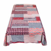 Carnation Home Fashions DFLN-90-PP 52 x 70 in. Patriotic Patchwork Vinyl Flannel Backed Table
