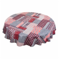 Carnation Home Fashions DFLN-6RD-PP 52 x 90 in. Patriotic Patchwork Vinyl Flannel Backed Tabl