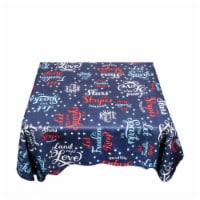 Carnation Home Fashions DFLN-52-US 60 in. Patriotic Patchwork Round Vinyl Flannel Backed Tabl