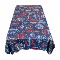 Carnation Home Fashions DFLN-90-US 52 x 70 in. USA Vinyl Flannel Backed Tablecloth in Red, Wh
