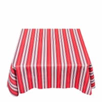 Carnation Home Fashions DFLN-52-PS 60 in. USA Round Vinyl Flannel Backed Tablecloth in Red, W
