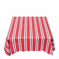 Carnation Home Fashions DFLN-52-PS 60 in. USA Round Vinyl Flannel Backed Tablecloth in Red, W