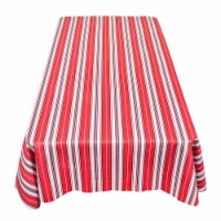 Carnation Home Fashions DFLN-70-PS 52 x 52 in. Patriotic Stripe Vinyl Flannel Backed Tableclo