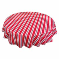 Carnation Home Fashions DFLN-6RD-PS 52 x 90 in. Patriotic Stripe Vinyl Flannel Backed Tablecl