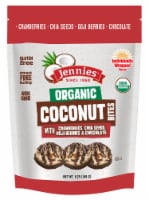 Jennies Organic Coconut Bites with Cranberries Chia Seeds Goji Berries & Chocolate