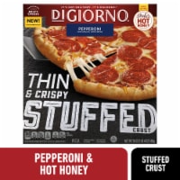 DiGiorno Frozen Pepperoni Thin and Crispy Stuffed Crust Pizza with Mike’s Hot Honey Perspective: Main