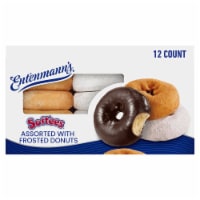 Entenmann's Soft'ees Plain, Powdered Sugar, Chocolate Frosted Donuts Perspective: Main