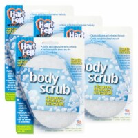 HartFelt Body Scrub Oval Exfoliating Skin Care Sponge Pad, Made in USA, 4pk Perspective: Main