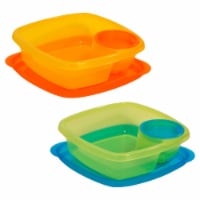 Take A Dip 2 Side Food Storage Lunch Snack Container 2oz Dip Section 2pk