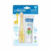 Dr. Brown's™ Giraffe Infant-to-Toddler Toothbrush with Strawberry Toothpaste Perspective: Main