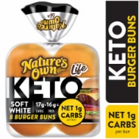 Nature's Own Life Keto Soft White Burger Buns, Keto Hamburger Buns, Keto Bread Buns Perspective: Main