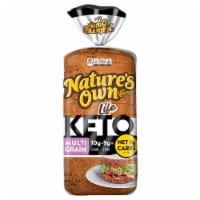 Nature's Own Life Keto Multigrain Bread, Net 1 Carb Sliced Multigrain Keto Bread, 16 oz Loaf Perspective: Main