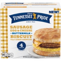 Odom's Tennessee Pride Sausage Egg & Cheese Buttermilk Biscuit Sandwiches Perspective: Main