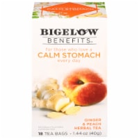 Bigelow Benefits® Calm Stomach Ginger & Peach Caffeine Free Herbal Tea Bags Perspective: Main