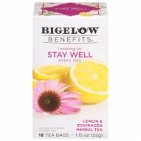 Bigelow Benefits Stay Well Lemon & Echinacea Herbal Tea Bags