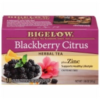 Bigelow® Blackberry Citrus Herbal Tea Caffeine Free Tea Bags plus Zinc Perspective: Main