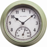 Acu-Rite Outdoor Clock with Thermometer - Rustic Green