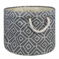 Design Imports CAMZ10016 15 x 16 x 16 in. Stained Round Polyester Storage Bin, Grey - Large
