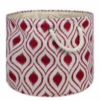 Design Imports CAMZ10036 Round Polyester Bin - Ikat Barn Red, Large