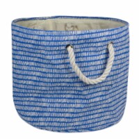 Design Imports CAMZ10045 Polyester Bin - Keeping Score Bright Blue, 12 x 15 x 15 in.