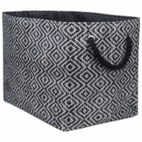 Design Imports CAMZ10105 Paper Bin - Diamond Basketweave Black & White, 17 x 12 x 12 in.