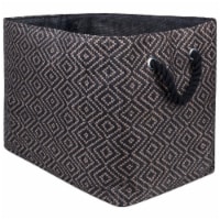 Design Imports CAMZ10106 Paper Bin - Diamond Basketweave Stone & Black, 17 x 12 x 12 in.