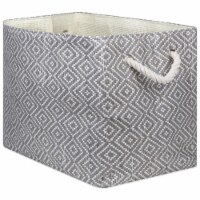 Design Imports CAMZ10107 Paper Bin - Diamond Basketweave Gray & White, 17 x 12 x 12 in.