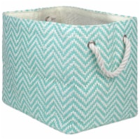 Design Imports CAMZ10122 Rectangle Paper Bin - Chevron Aqua, Medium