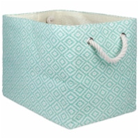 Design Imports CAMZ10130 Rectangle Paper Bin - Geo Diamond Aqua, 15 x 10 x 12 in.