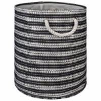 Design Imports CAMZ10155 Round Paper Bin - Basketweave Black & White, 20 x 15 x 15 in.