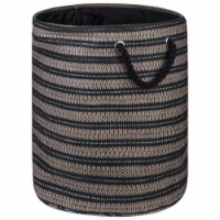 Design Imports CAMZ10156 Round Paper Bin - Basketweave Stone & Black, 20 x 15 x 15 in.