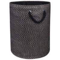 Design Imports CAMZ10159 Paper Bin - Diamond Basketweave Stone & Black, 17 x 14 x 14 in.