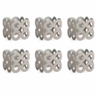Design Imports CAMZ10245 Silver Square Die Cut Napkin Ring - Set of 6