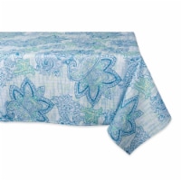 Design Imports CAMZ10394 60 x 120 in. Blue Watercolor Paisley Print Outdoor Tablecloth