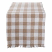 Design Imports CAMZ10443 14 x 72 in. Stone Heavyweight Check Fringed Table Runner
