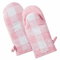Design Imports CAMZ10536 Pink Buffalo Check Oven Mitt - Set of 2