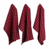 Design Imports CAMZ10628 Tango Red Logger Check Dish Towel & Dishcloth Set - Set of 6