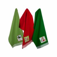 Design Imports CAMZ10664 Assorted Holiday Pup Embellished Dish Towel Set - Set of 3