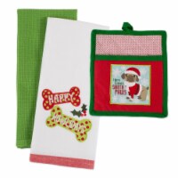 Design Imports Christmas Pup Embellished Kitchen Set - Set of 3