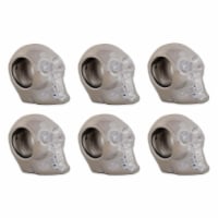 Design Imports CAMZ10887 Silver Skull Napkin Ring Set - Set of 6