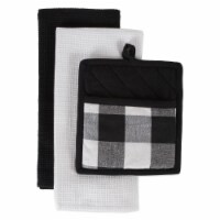 Design Imports CAMZ10891 Black Buffalo Check Potholder & Dish Towel Kitchen Set