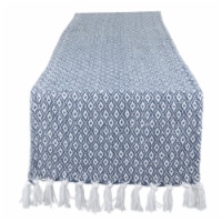 Design Imports CAMZ11272 72 in. French Blue Mini Diamond Table Runner