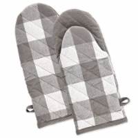 Design Imports CAMZ11454 Grey & White Buffalo Check Oven Mitt - Set of 2