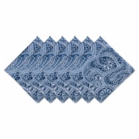 Design Imports CAMZ11645 Blue Paisley Print Outdoor Napkin - Set of 6