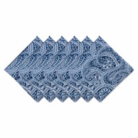 Design Imports CAMZ11645 Blue Paisley Print Outdoor Napkin - Set of 6