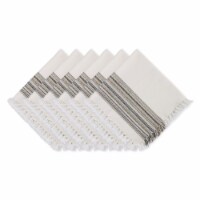 Design Imports CAMZ11684 Black Striped Fringed Napkin - Set of 6