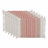 Design Imports CAMZ11689 Pimento Striped Fringed Placemat - Set of 6